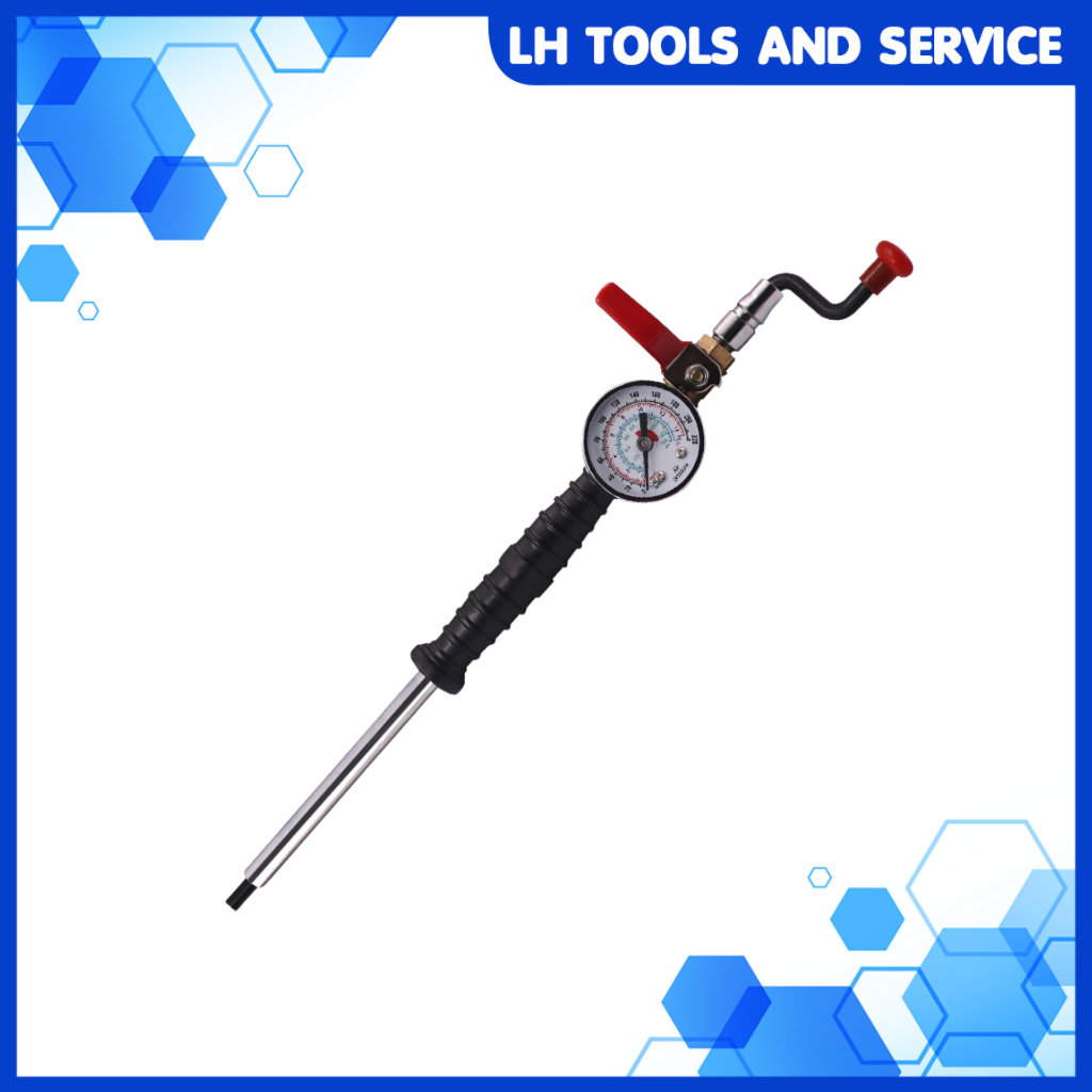 ก้านเติมลมยางรถบรรทุกเกจ์วัดลม ขันศร พร้อมหางคอปเปอร์ แบบ3 in 1 ขันศรเติมลม ขันศรเติมลมแบบมีเกจ์วัด