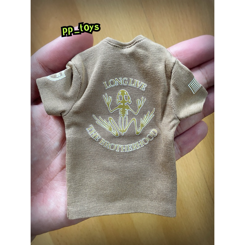 เสื้อยืดแขนสั้น พิมพ์ลายกบ โครงกระดูก หน่วยซีล khaki สเกล 1/6