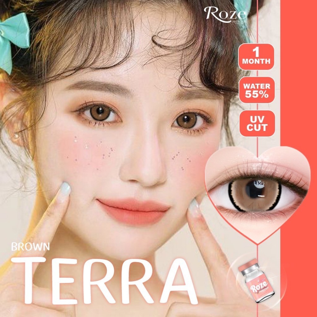 มีค่าสายตา Rozelens terra Gray Brown บิ๊กอาย สุดปัง คอนแทคเลนส์ รายเดือน มีอย แถมตลับฟรี เลนส์นิ่ม สวยปังมาก