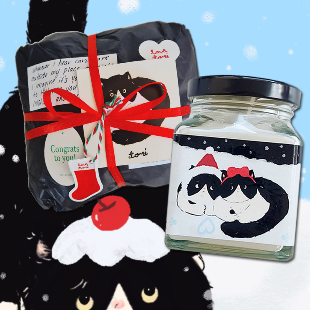 TORIAROMA | X'MAS GIFTSET ต้าวก้อนกระปุกเทียนหอมลายใหม่ X'MAS JUJU CAT JAM CANDLE 45hrs
