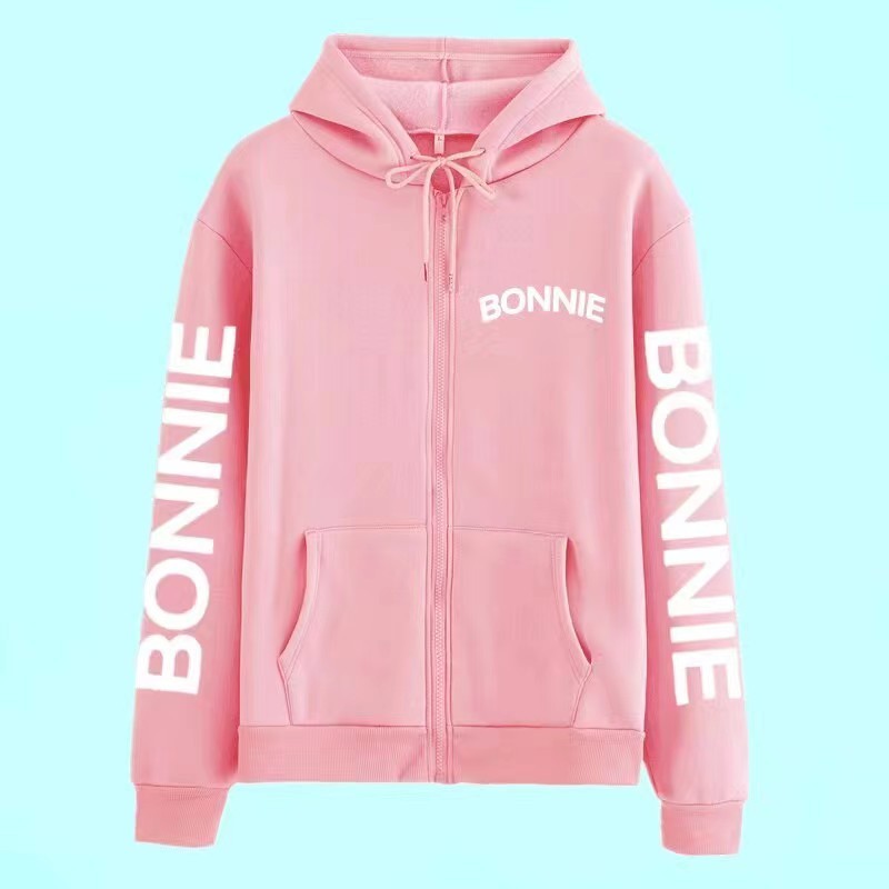 (พร้อมส่ง/ใหม่)รุ่นBN02เสื้อกันหนาวลายพิมพ์BONNIEเสื้อโค้ทมีฮู้ดซิปเกาหลีใหม่ใส่ได้ทัั้งชายและหญิงหนาผ้าดีหนานุ่ม