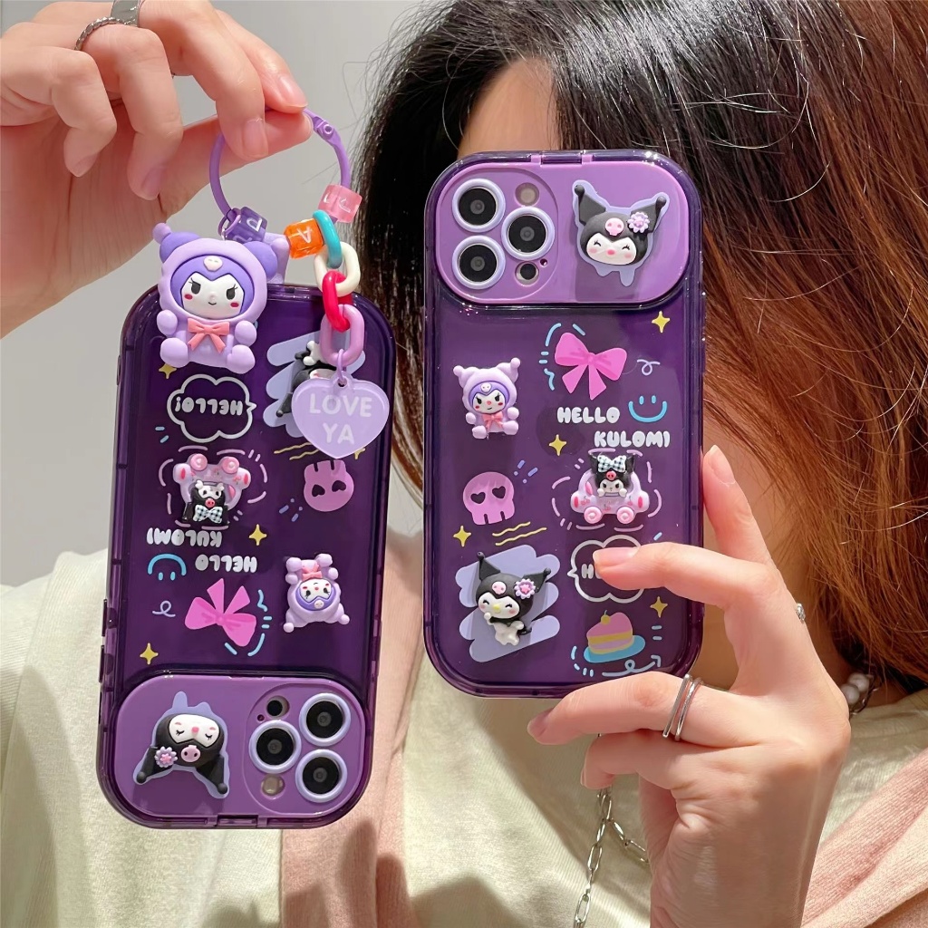 เคสนิ่มงาน ลายนูนการตูน มีกระจกขาตั้งได้สิค้าพร้อมส่งค่ะสำหรับรุ่น i13 13pro 13promax i14 i14pro 14promax