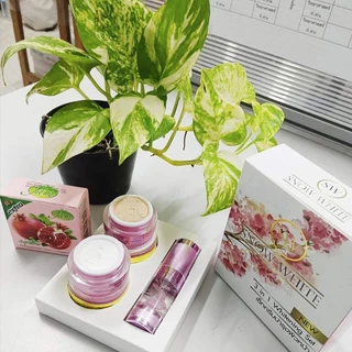 ครีมสโนไวท์ของแท้100%1ชุดประกอบด้วย4ชิ้น💐(เซรั่ม,ครีมกลางวัน,ครีมกลางคืน,สบู่)