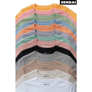 SENDAI เสื้อยืดคอกลมผู้หญิง สีฟ้า
