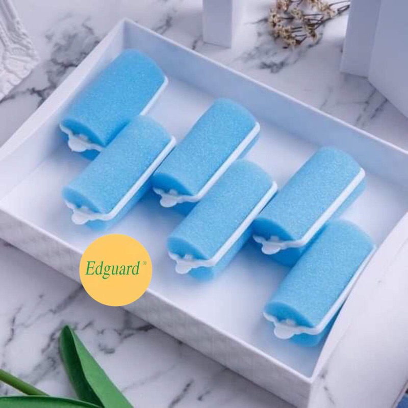 [6ชิ้น]โรลม้วนผม ฟองน้ำ แกนม้วนผมแบบฟองน้ำ Edguard สำหรับจัดแต่งทรงผม ใช้ง่าย ม้วนนอนได้มีที่ล็อคแกน