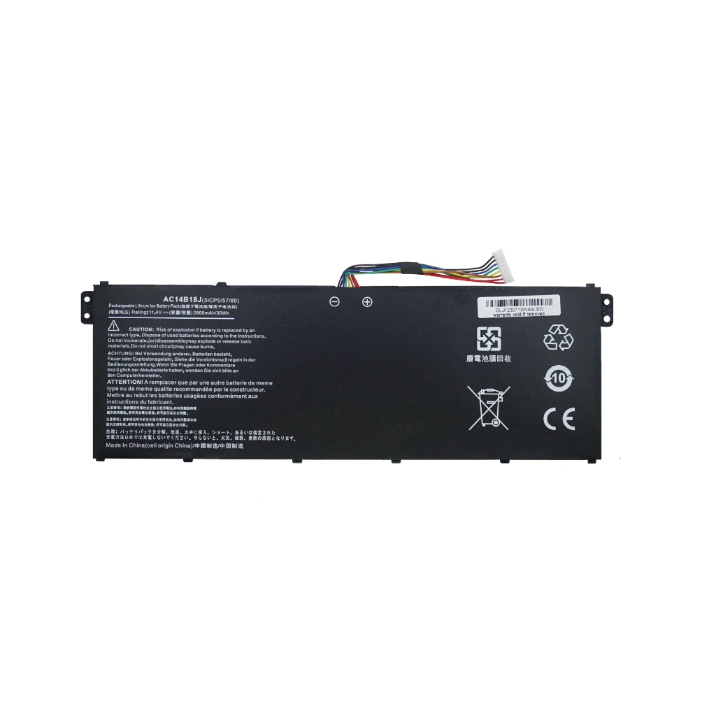 แบตเตอรี่ : Acer battery เกรดเทียบเท่า สำหรับรุ่น Aspire 3 A315-41 A314-22 Part # AC14B18J