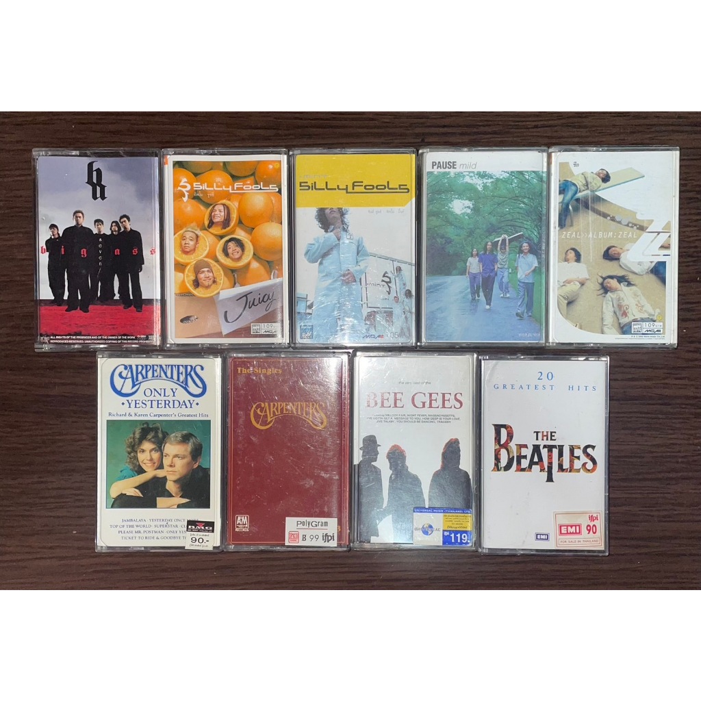 เทปเพลงไทย สากล เทปคาสเซ็ท cassette tape : Silly fools, Pause, Zeal, Big ass, Bee gees, Carpenters, 