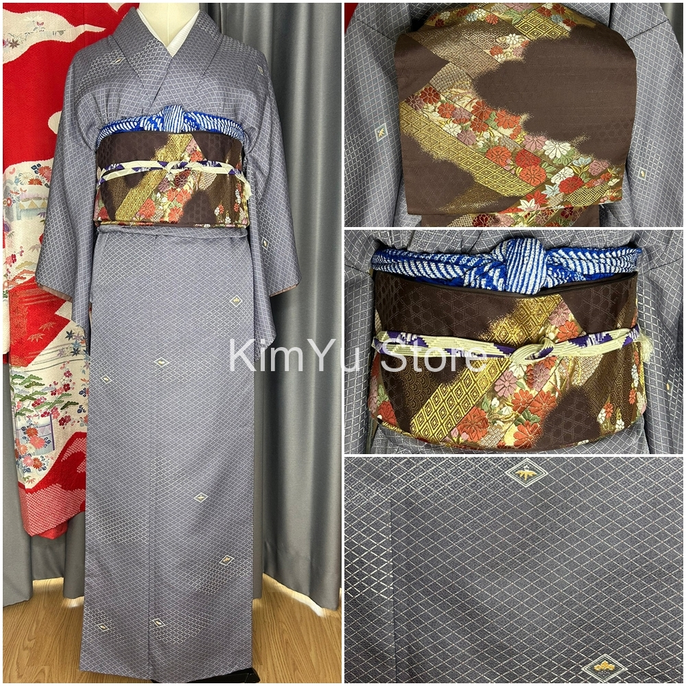 พร้อมส่ง Set Kimono กิโมโนสีม่วง มือสองของแท้จากญี่ปุ่น
