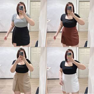 #X40 กระโปรงกางเกงสาวอวบกระโปรงรอบตัว เอว36-42นิ้ว