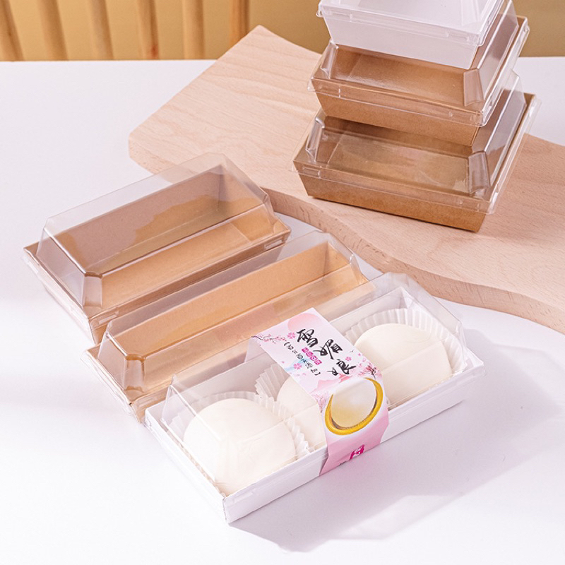 กล่องเบเกอรี่ กล่องใส่ขนม กล่องกระดาษคราฟท์ เกรดสำหรับอาหาร set ละ 50 ชุด