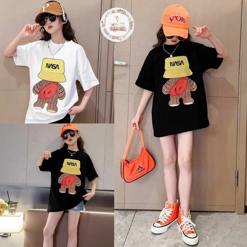 SALABO-เสื้อยืดแขนสั้น ผ้าฝ้าย สไตล์เกาหลี ทรงโอเวอร์ไซส์ 10 สี #C014