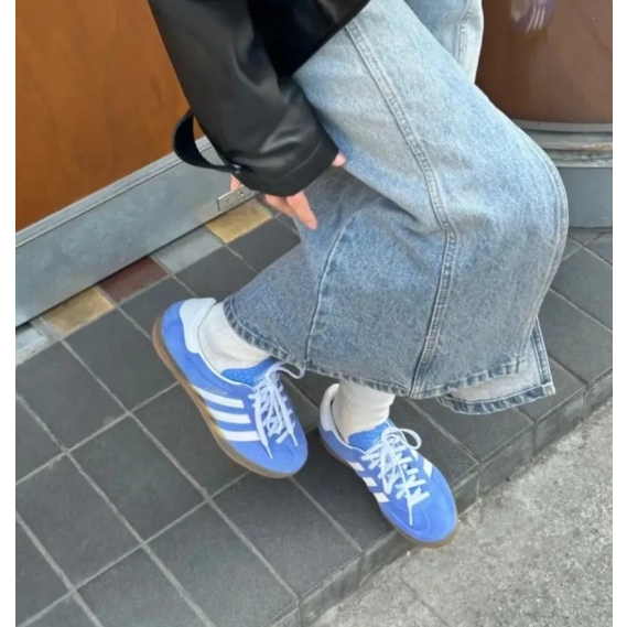 【ของแท้ 100%】adidas originals Gazelle Indoor Blue white brown
