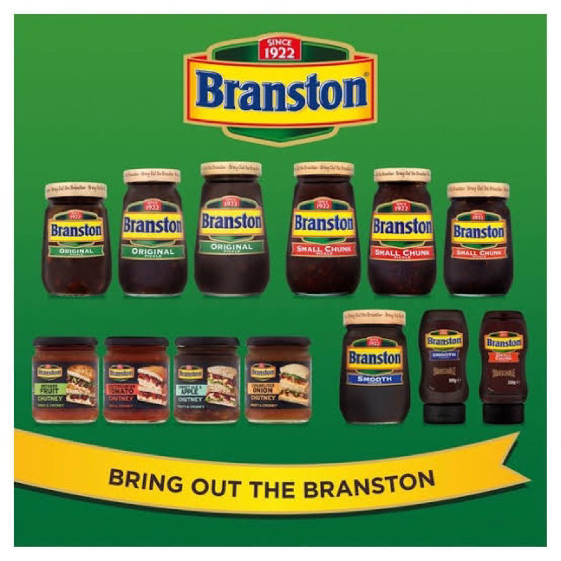 Branston pickles original/ small chunks 360g.  ผักดองรวมปรุงรส 2สูตร นำเข้าจาก🇬🇧