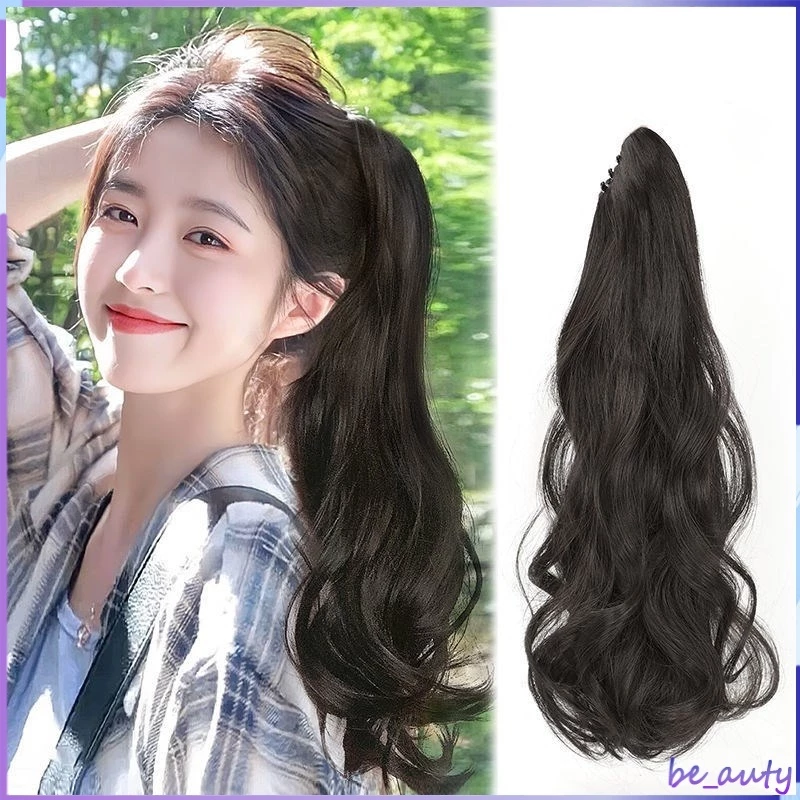 🔥แฮร์พีช หางม้า ดัดปลาย สไตล์เกาหลี แบบผูก ผมปลอม วิกผมยาว สวมใส่ง่าย ผมตรงและผมหยิก ผมนิ่ม สวย ดูเป็นธรรมชาติ ใช้งานง่า