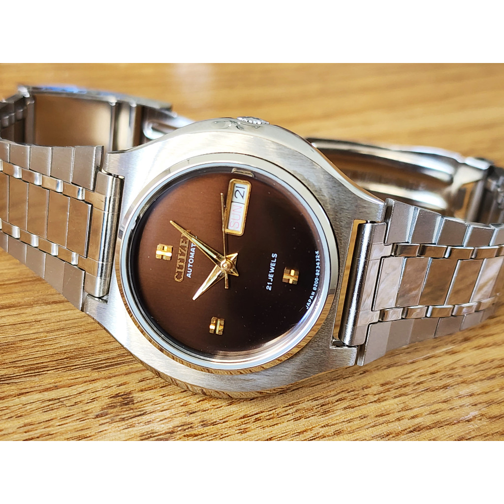 นาฬิกา Citizen automatic สภาพใหม่ จากปี 1970 สภาพสวยมากๆ หน้าปัดสีน้ำตาล