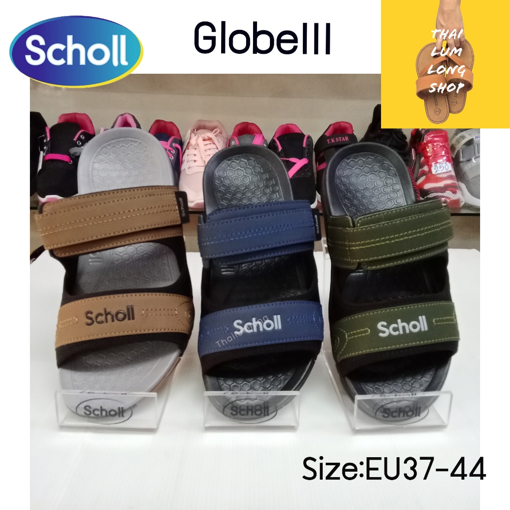 Scholl GLOBE III (โกลบ 3) รองเท้าแตะสกอลล์แบบสวมสำหรับหญิงและชาย ส้นสูง 3 เซน สินค้าลิขธิ์แท้จาก Scholl Thailand มี 3 สี