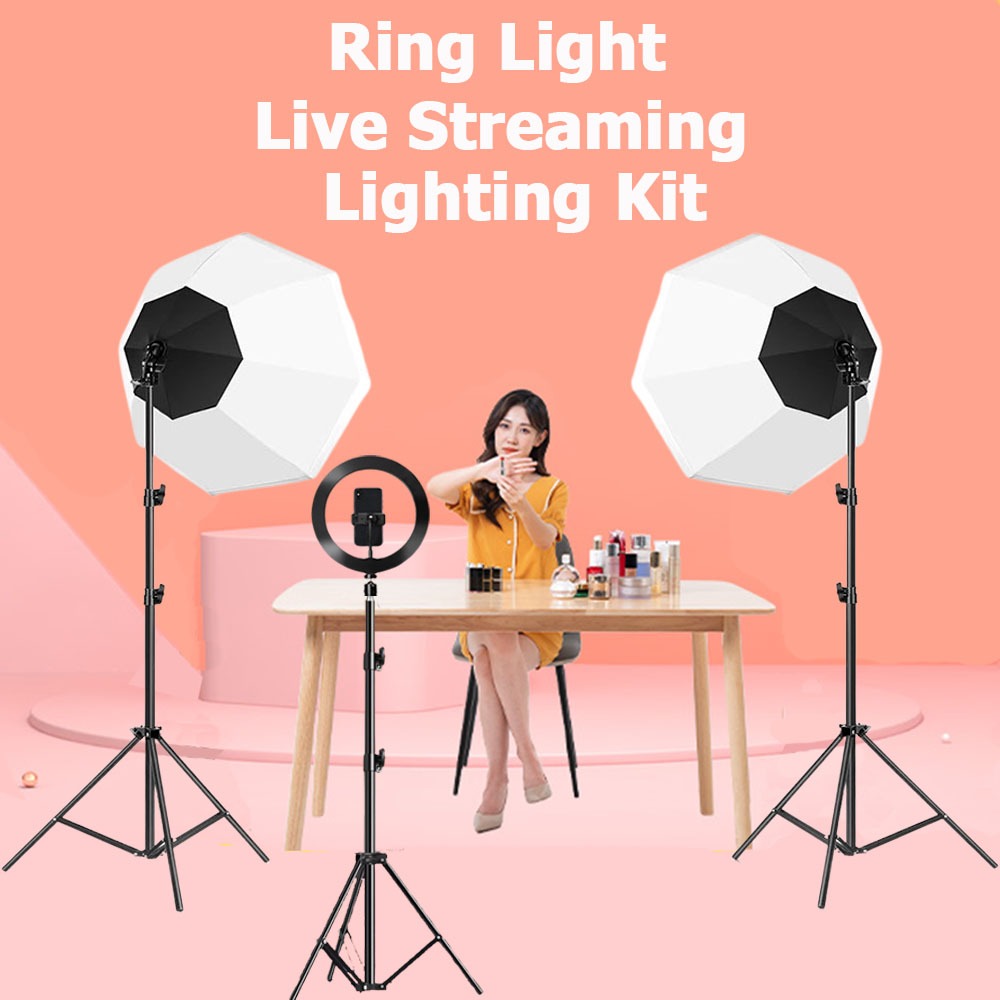 Ring Light ไลฟ์สด 85W/300W ไฟไลฟ์สด สตูดิโอถ่ายภาพ ไฟต่อเนื่อง ไฟสตูดิโอ ไฟถ่ายรูป Softbox Lighting 