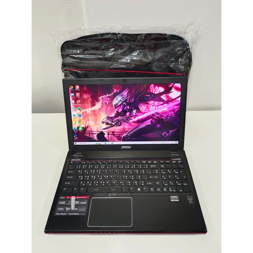 โน๊ตบุ๊คเกมส์มิ่ง (มือสอง)  MSI GE60 2PE โลโก้มีไฟ Intel Core i7-4710HQ RAM : 16GB  NVIDIA GeForce G