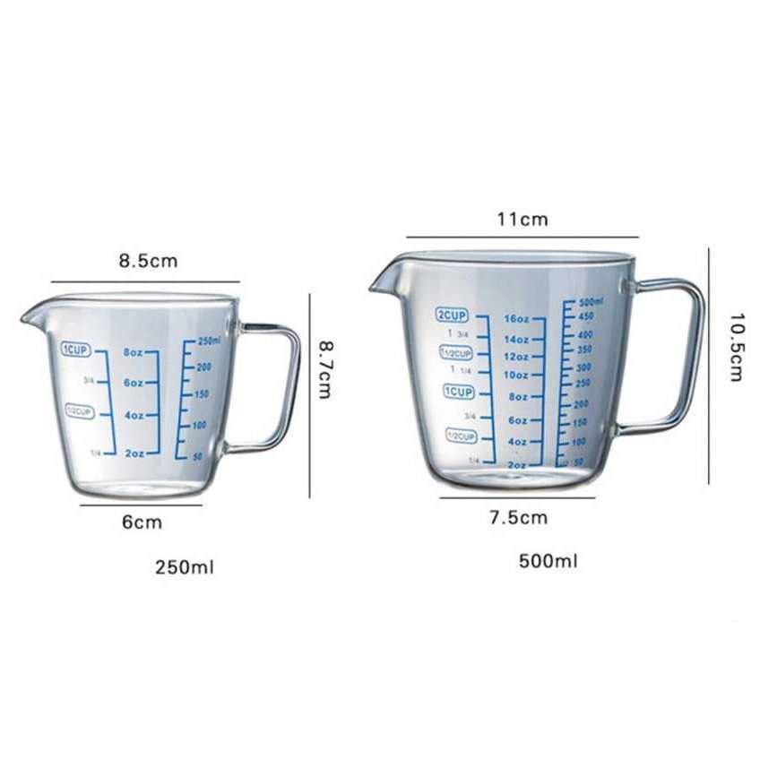 M KITCHEN แก้วตวง​ แก้วตวงชงกาแฟ ถ้วยตวง เหยือกตวง แก้วชงกาแฟ​ เหยือกตวงแก้วมีหูจับ เข้าไมโครเวฟได้ MB - รูปที่ 4