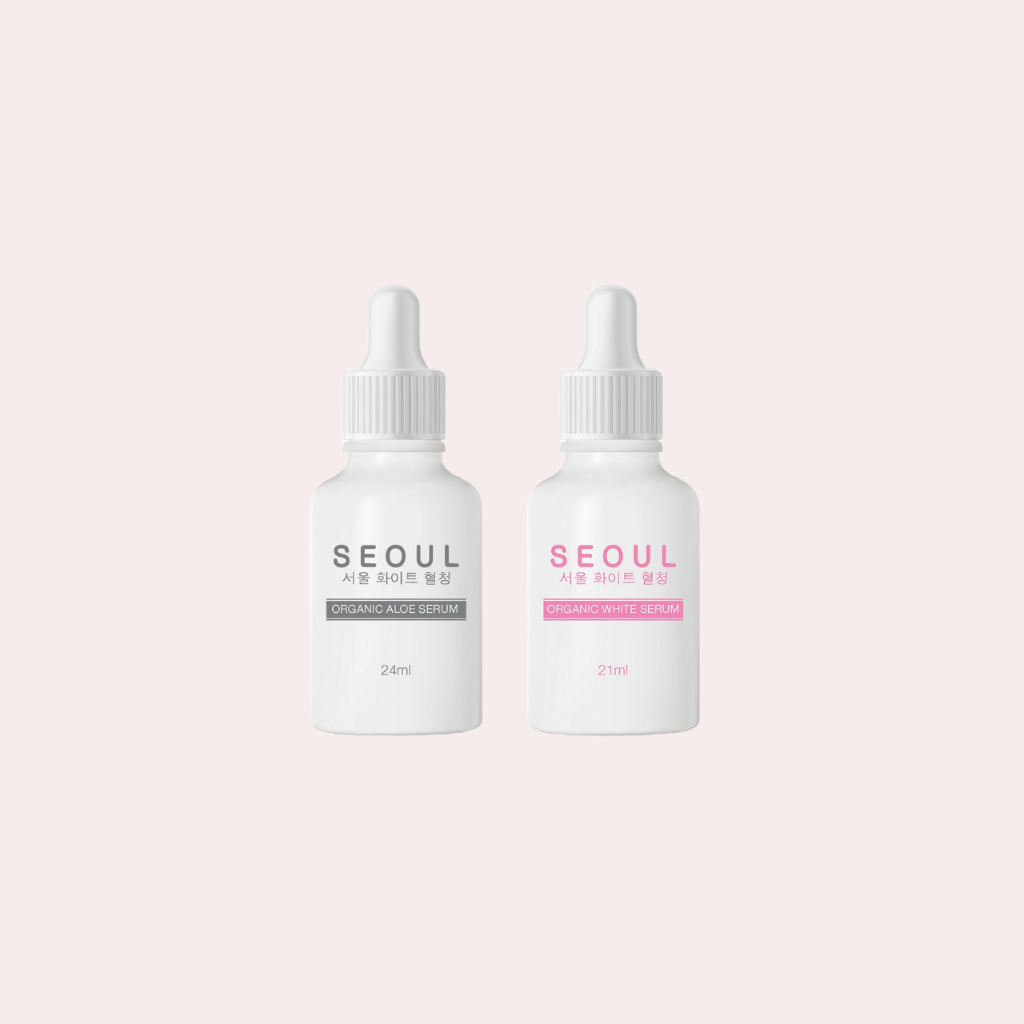 (ขวดใหญ่) SEOUL ORGANIC ALOE SERUM & SEOUL ORGANIC WHITE SERUMโซล ออแกนิค อโล เซรั่ม โซล ออเเกนิค ไวท์ เซรั่ม