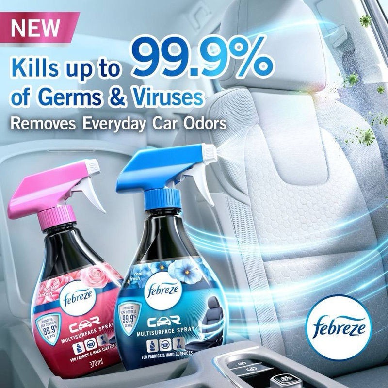 Febreze Car Multisurface Refresher Spray สเปร์ยกำจัดกลิ่นในรถยนต์ ขนาด 370 Ml