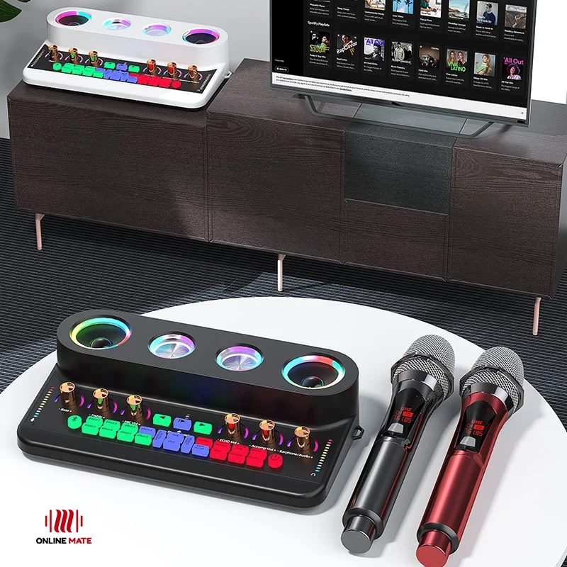 ชุดคาราโอเกะ ลำโพง ไมค์ Sound Card กดเสียงเอฟเฟคได้ - OnlineMate แบรนด์ไทย