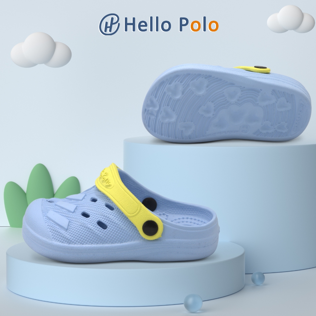 Hello Polo รุ่นMH9016C/S เด็ก รองเท้าแตะ รองเท้าแตะลำลอง หลายสี เนื้อเย็นแบบน้ำมัน ไม่ลื่น รองเท้านุ่ม ใหม่