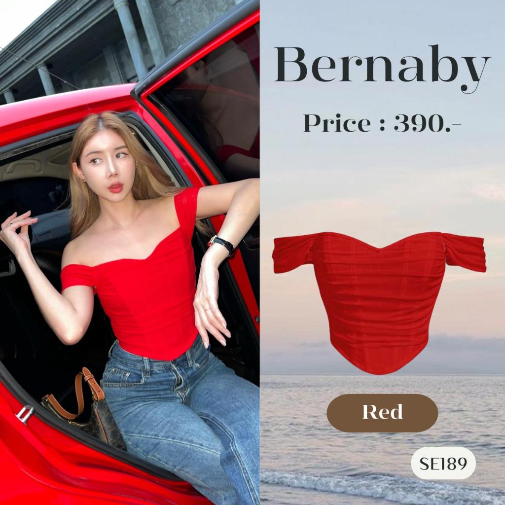 เสื้อครอปท็อป เปิดไหล่ จับจีบ SE189 l BERNABY