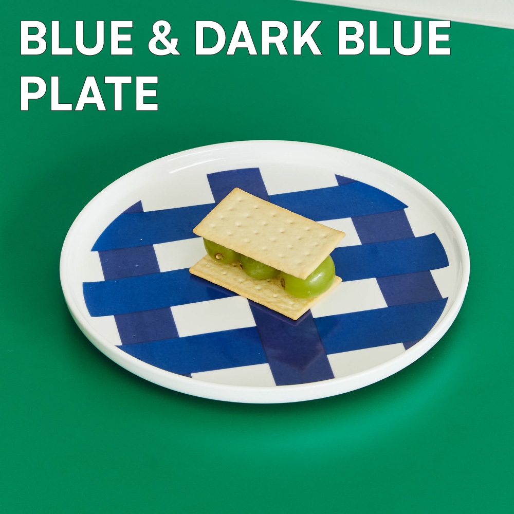 Sardine จานเซรามิค Sardine Dark Blue Grid Plate ขนาด 8 นิ้ว