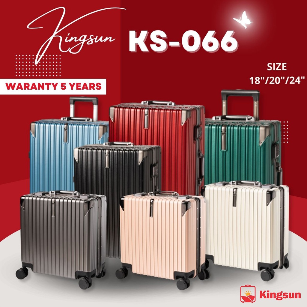 [รับประกัน5ปี] Kingsun กระเป๋าเดินทางโครงอลูมิเนียมคุณภาพสูง KS-066 size 18/20/24
