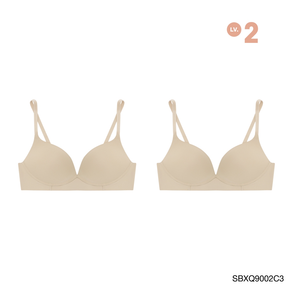 Sabina เสื้อชั้นใน (Set 2 ชิ้น) Invisible Wire (ไม่มีโครง) รุ่น TWENTY FIVE รหัส SBXQ9002C3 สีเนื้อเข้ม