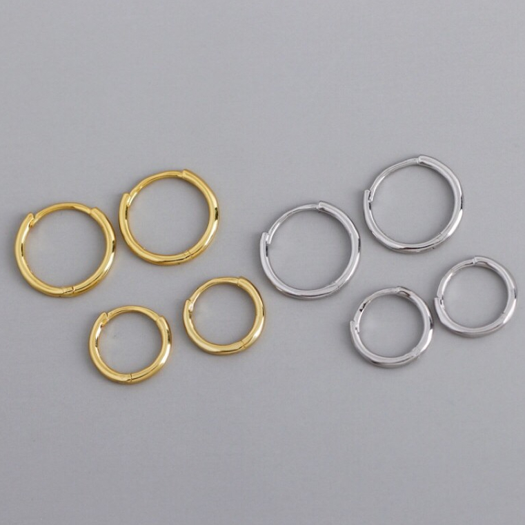 019-littlegirl gifts-ต่างหูห่วงเงิน(หนา 2 mm) Hoop earrings 𝗦𝗶𝗹𝘃𝗲𝗿 𝟵𝟮𝟱