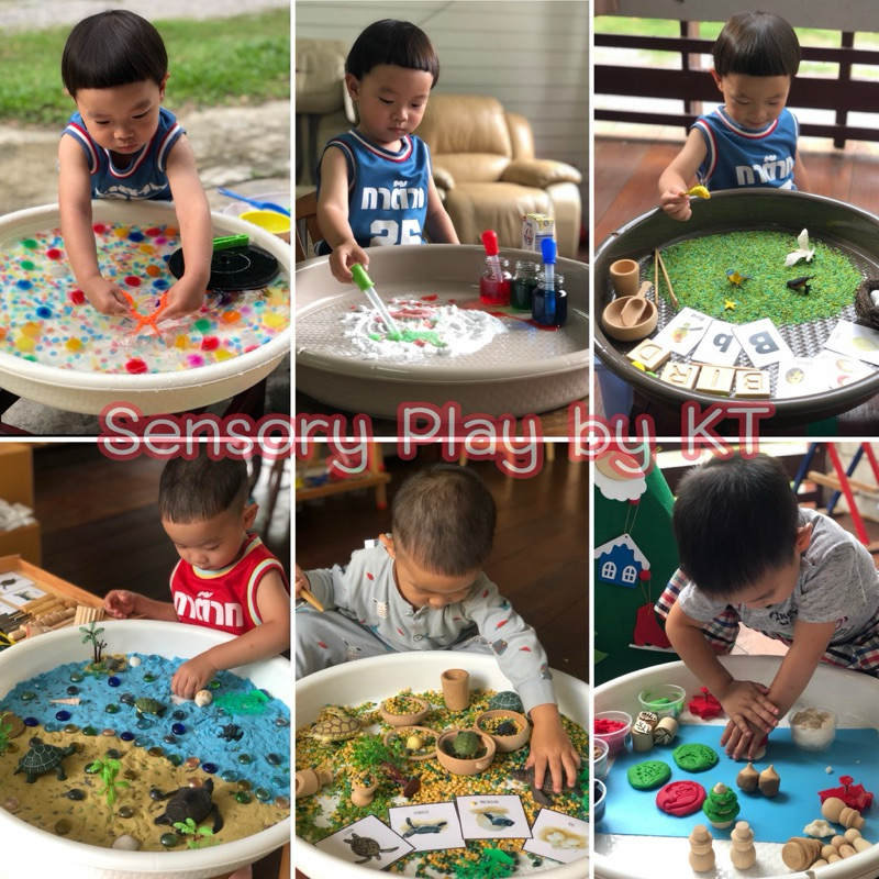 (ส่งไวค่ะ🇹🇭)Sensory play tray ถาดกิจกรรมเอนกประสงค์ขนาดใหญ่(พร้อมส่งหลายสี)