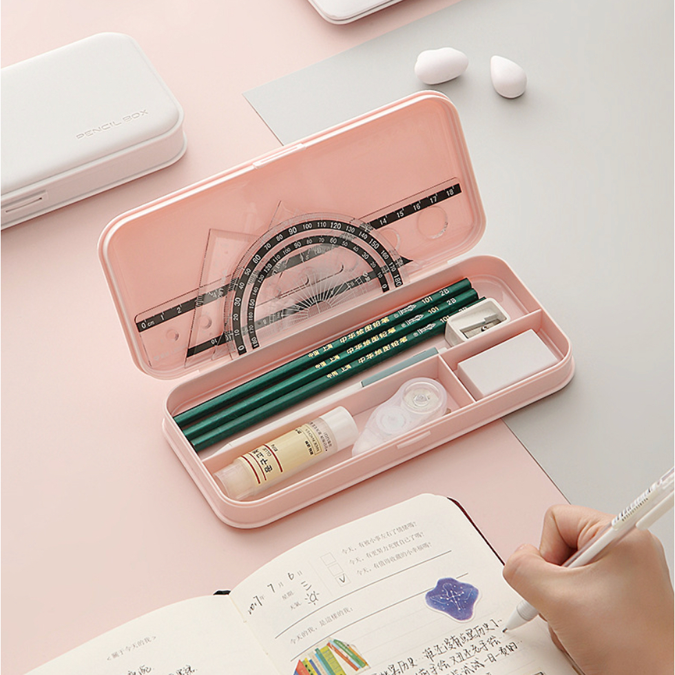 [พร้อมส่งจากไทย ]กล่องใส่เครื่องเขียนสไตล์ MUJI กล่องดินสอ อเนกประสงค์ มินิมอล
