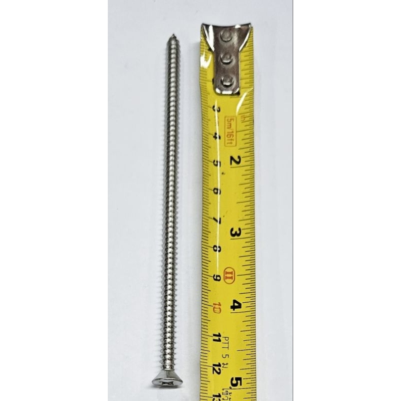 เกลียวปล่อย​ 5" สแตนเลส​ #12 *ราคาต่อ 1 ตัว* เกลียวปล่อยสแตนเลส​ #12x5" หัวเตเปอร์​ เกลียวปล่อย 5นิ้ว