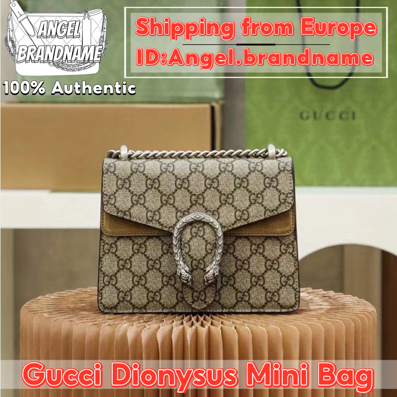 👜กุชชี่ GUCCI Dionysus GG Supreme Mini Bag 20cm กระเป๋า สุภาพสตรี/กระเป๋าสะพายไหล่