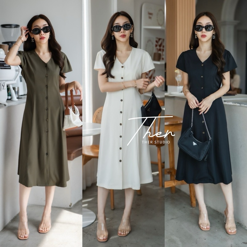 Cotton Button Maxi Dress