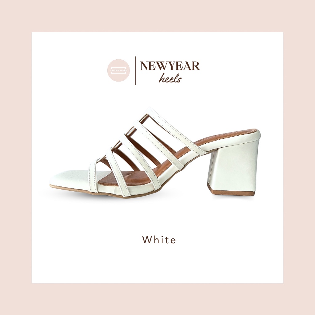 CELEB'S SHOES : Newyear heels "White" (สีขายดี)