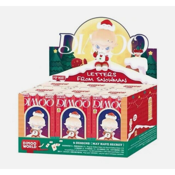 (Live ลด 50%) ยกกล่อง Dimoo Letters From Snowman Series ลุ้นซีเครต กล่องสุ่ม ของแท้ PopMart Dimoo Christmas
