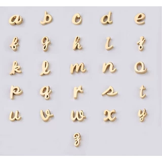 สร้อยคอตัวอักษร a-z ไม่ลอก ไม่ดำ สแตนเลสแท้ เป็นของขวัญได้ ภาษาอังกฤษตัวเขียนพิมพ์เล็ก