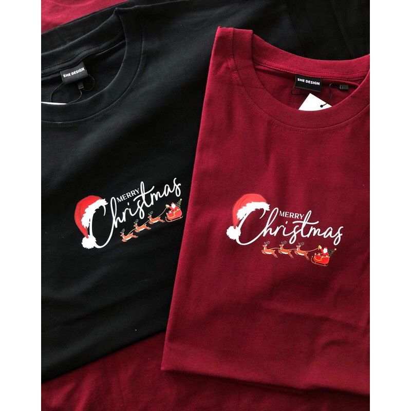 เสื้อยืด Marry chismas เสื้อโอเวอร์ไซส์ she design