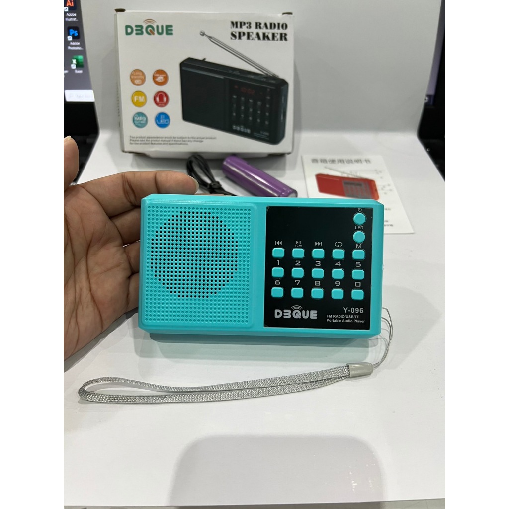 🆕ใหม่ Y-096 ลำโพง วิทยุ เสียงดังฟังชัด น้ำหนักเบา แข็งแรงทนทาน มีคุณภาพ รองรับ USB/Micro SD/ FM/ MP3/"จอแสดงผลดิจิตอล