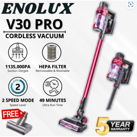 ✨Promo✨Enolux V30 Cordless Handheld Vacuum Cleaner Lightweight High Suction Wireless Home Office Vac