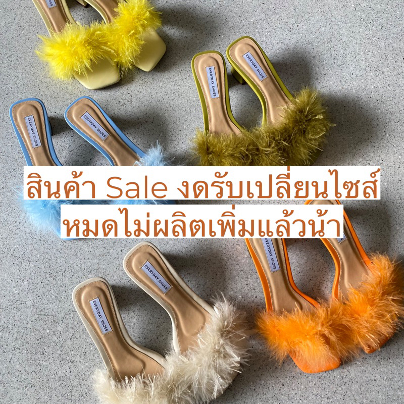 พร้อมส่ง สิยค้า Saleงดรับเปลี่ยนไซส์ หมดไม่ผลิตเพิ่มค่ะ Fluffy ขนๆ ส้น 2นิ้ว สีชมพูมาเพิ่มนะคะ พร้อมส่งค่ะ