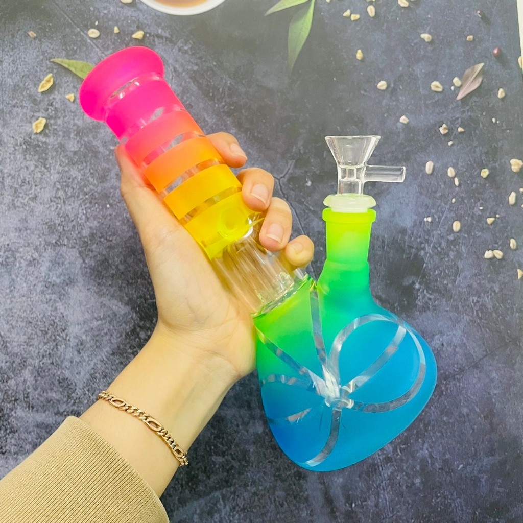 (พร้อมส่ง) บ้องแก้ว Bong Glass 22CM คุณภาพดี คัพสายเขียว วิทยาศาสตร์ โจ๋ข้อต่อน่าสะสม กัญชา ครบชุดพร้อมใช้งาน