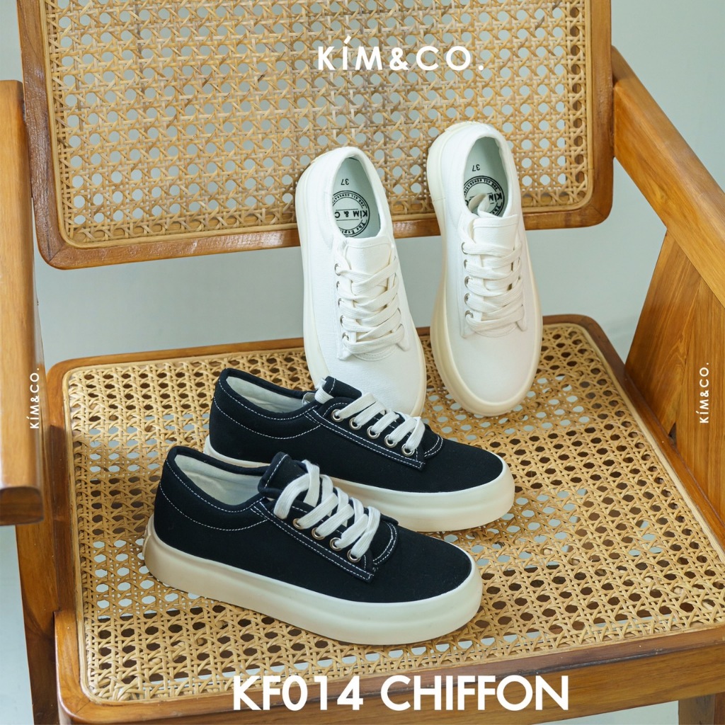 KIM&CO. Chiffon(KF014W) รองเท้าผ้าใบกันน้ำแฟชั่นผู้หญิงเสริมส้น สไตล์มินิมอล พื้นนุ่มสบาย ไม่เมื่อยเ