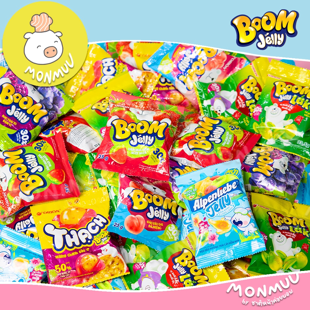เยลลี่ มะม่วงพริกเกลือ มะขามพริกเกลือ พีช องุ่นเคียวโฮ สตรอเบอรี่ Boom Jelly ขนมเวียดนาม