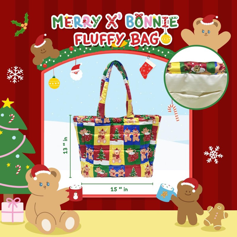 แถมลิปลากลาส ( พร้อมส่ง ) Hej Bonnie Fuffly Bag กระเป๋าผ้านุ่มนิ่มลายน้องหมีบอนนี่