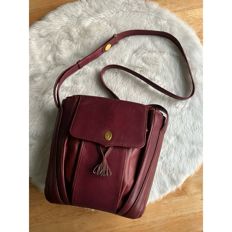 Cartier Bordeaux Leather คาร์เทียร์ แท้ 100%
