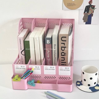 （พร้อมส่ง）ที่ใส่หนังสือบนโต๊ะ มีช่องเก็บปากกา ใส่A4 ได้ ชั้น…